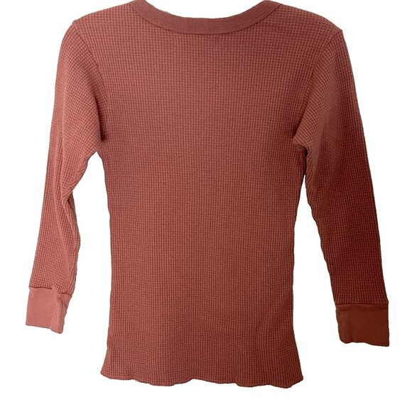 Imogene and Willie Crewneck Top Tee Size Small Thermal Waffle Knit MONARCH Slim - Picture 3 of 10